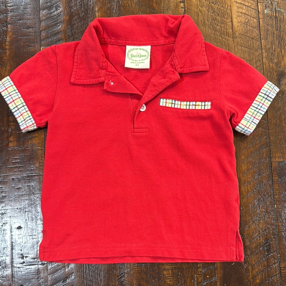 Grace & James Red Polo Toddler Shirt
